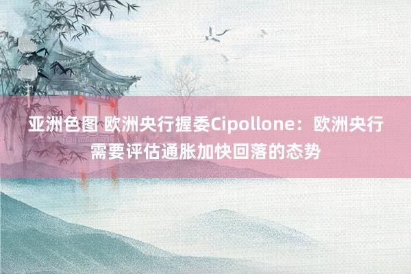 亚洲色图 欧洲央行握委Cipollone：欧洲央行需要评估通胀加快回落的态势