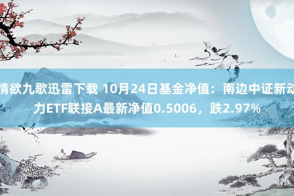 情欲九歌迅雷下载 10月24日基金净值：南边中证新动力ETF联接A最新净值0.5006，跌2.97%