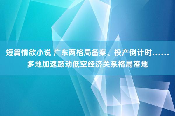 短篇情欲小说 广东两格局备案、投产倒计时……多地加速鼓动低空经济关系格局落地