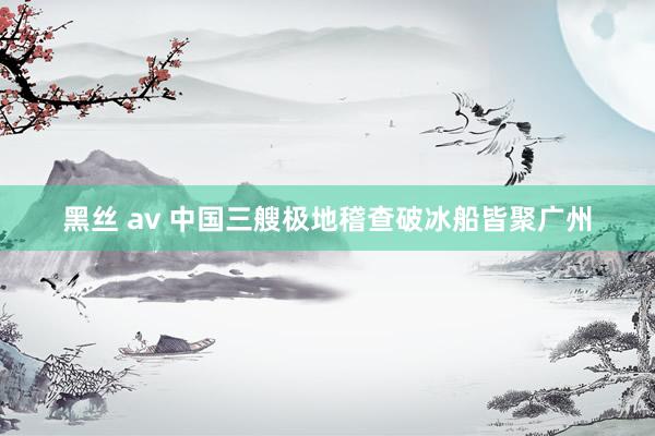 黑丝 av 中国三艘极地稽查破冰船皆聚广州