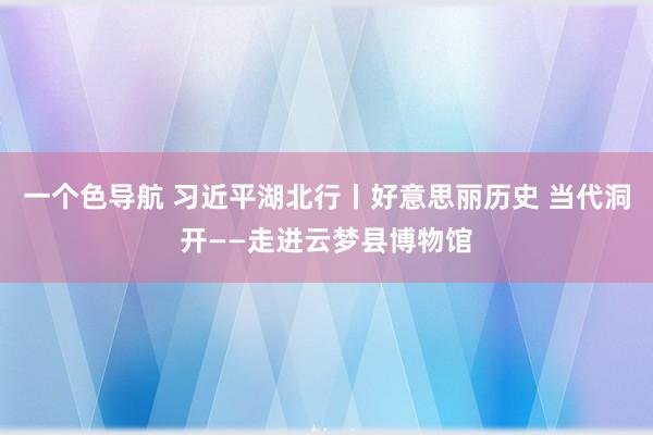 一个色导航 习近平湖北行丨好意思丽历史 当代洞开——走进云梦县博物馆