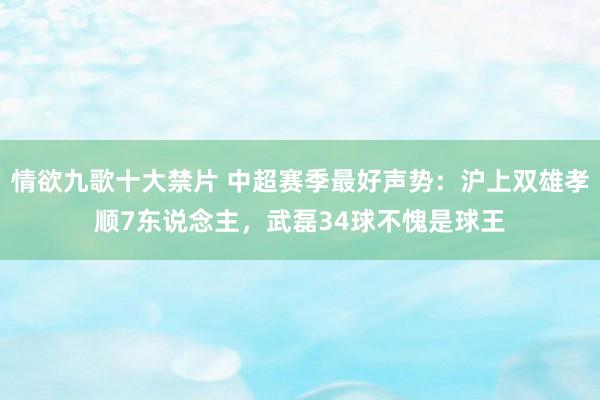 情欲九歌十大禁片 中超赛季最好声势：沪上双雄孝顺7东说念主，武磊34球不愧是球王