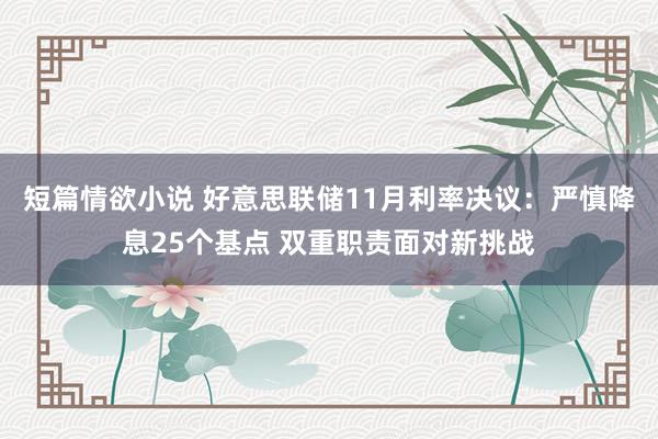 短篇情欲小说 好意思联储11月利率决议：严慎降息25个基点 双重职责面对新挑战