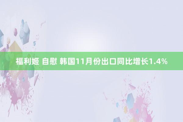 福利姬 自慰 韩国11月份出口同比增长1.4%