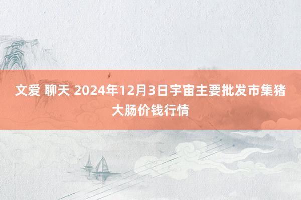 文爱 聊天 2024年12月3日宇宙主要批发市集猪大肠价钱行情