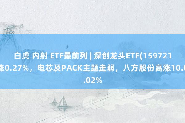 白虎 内射 ETF最前列 | 深创龙头ETF(159721)高涨0.27%，电芯及PACK主题走弱，八方股份高涨10.02%