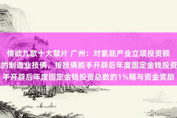 情欲九歌十大禁片 广州：对氢能产业立项投资额或总投资1亿—10亿元的制造业技俩，按技俩脱手开辟后年度固定金钱投资总数的1%赐与资金奖励