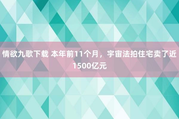 情欲九歌下载 本年前11个月，宇宙法拍住宅卖了近1500亿元