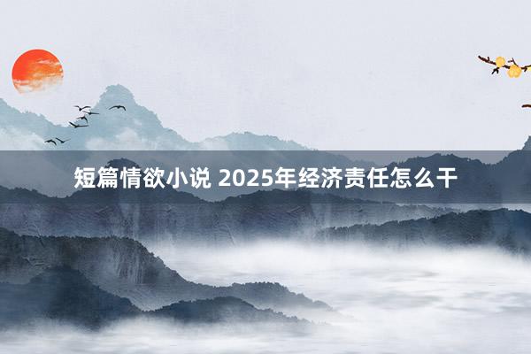 短篇情欲小说 2025年经济责任怎么干