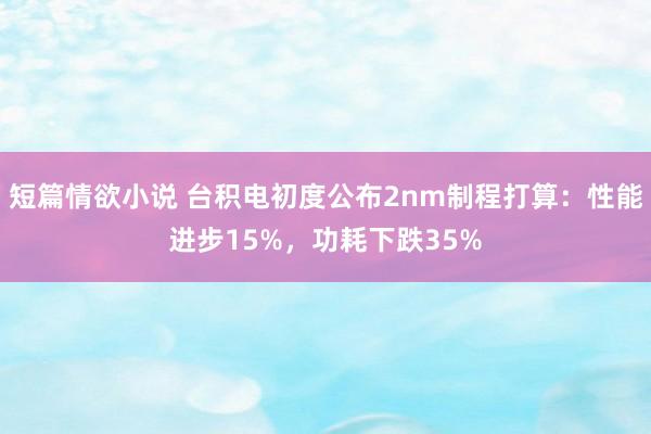 短篇情欲小说 台积电初度公布2nm制程打算：性能进步15%，功耗下跌35%