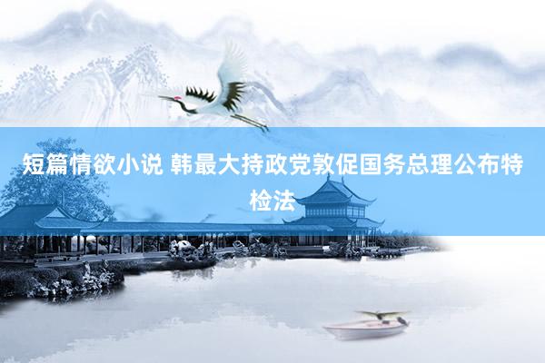 短篇情欲小说 韩最大持政党敦促国务总理公布特检法