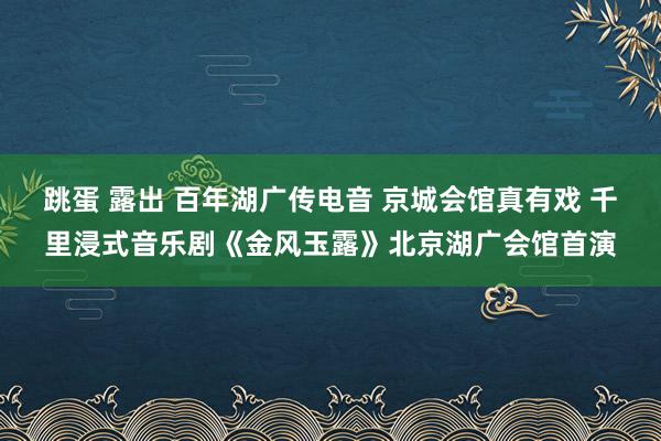 跳蛋 露出 百年湖广传电音 京城会馆真有戏 千里浸式音乐剧《金风玉露》北京湖广会馆首演