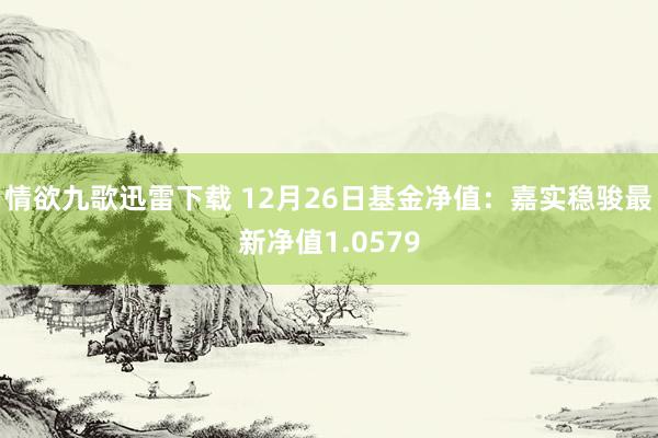 情欲九歌迅雷下载 12月26日基金净值：嘉实稳骏最新净值1.0579