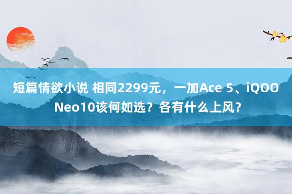 短篇情欲小说 相同2299元，一加Ace 5、iQOO Neo10该何如选？各有什么上风？