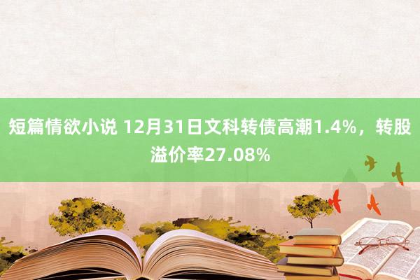 短篇情欲小说 12月31日文科转债高潮1.4%，转股溢价率27.08%