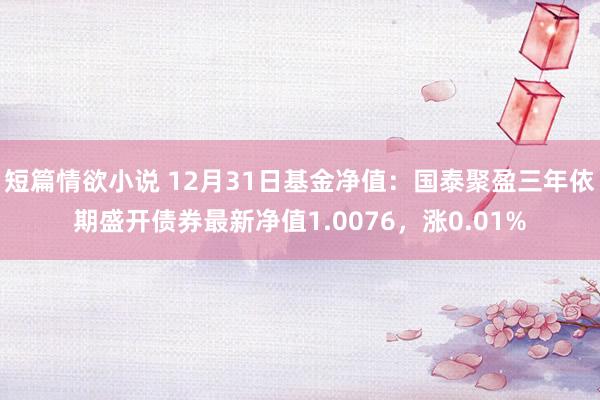 短篇情欲小说 12月31日基金净值：国泰聚盈三年依期盛开债券最新净值1.0076，涨0.01%