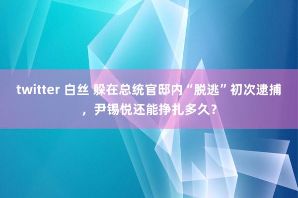 twitter 白丝 躲在总统官邸内“脱逃”初次逮捕，尹锡悦还能挣扎多久？