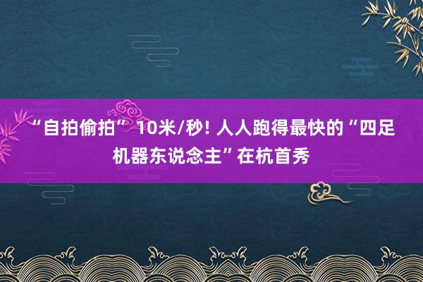 “自拍偷拍” 10米/秒! 人人跑得最快的“四足机器东说念主”在杭首秀