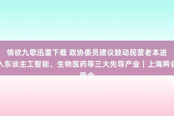 情欲九歌迅雷下载 政协委员建议鼓动民营老本进入东谈主工智能、生物医药等三大先导产业｜上海两会